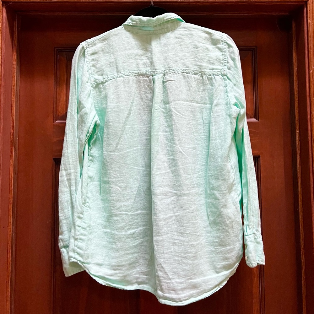 Mint J. Crew Linen Button Down - image 3